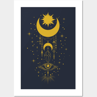 Mystical Moon Vintage Astrology Posters and Art